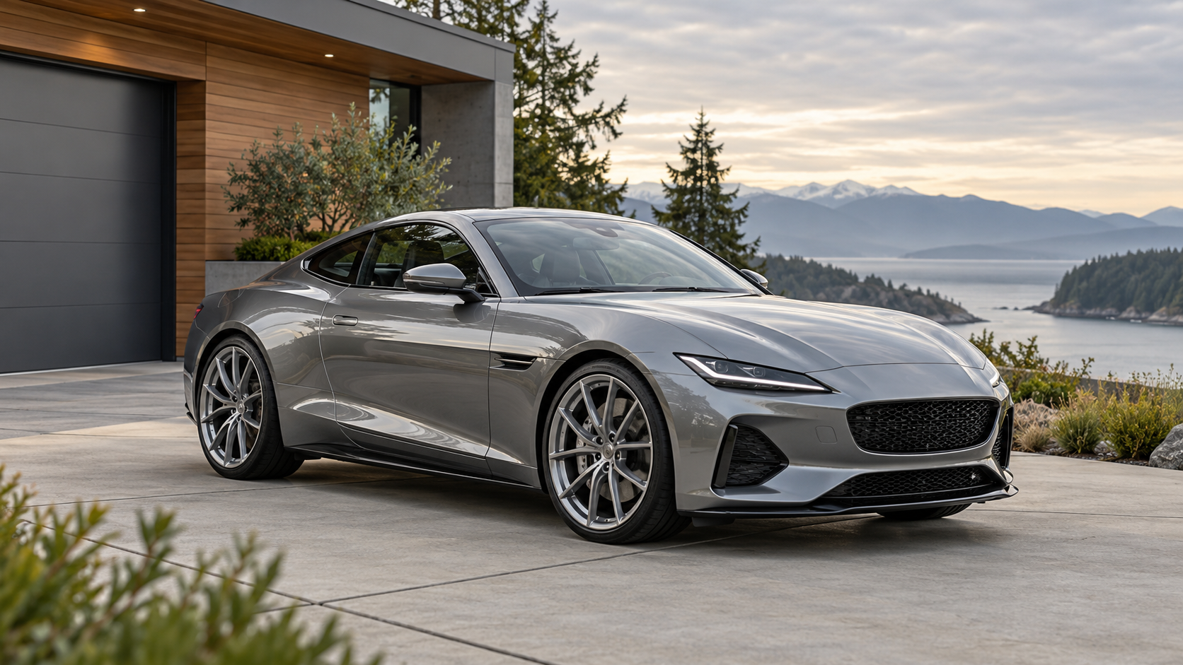 Illustrative preview of the same silver coupe with a clean finish