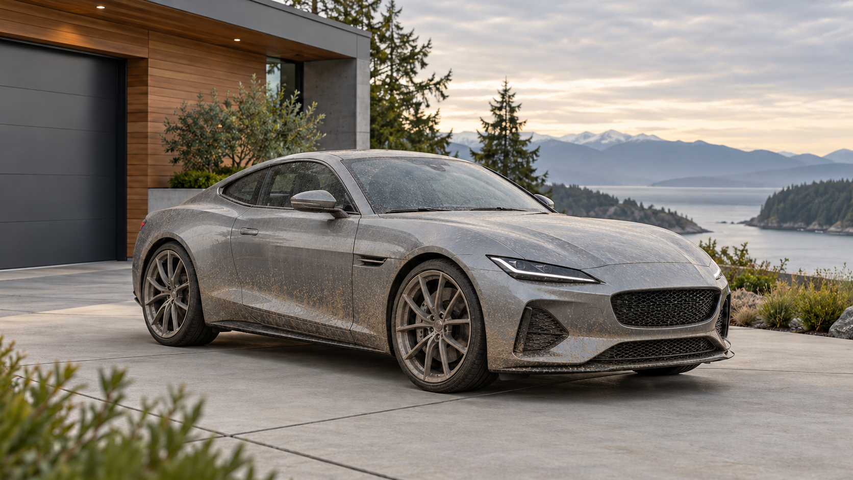 Illustrative preview of a silver coupe before cleaning