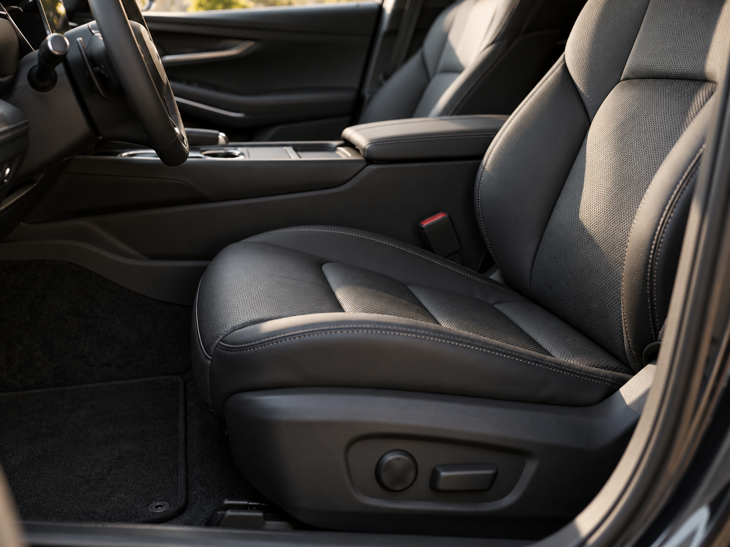 Illustrative clean leather vehicle interior